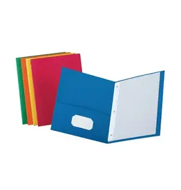 2 POCKET PAPER FOLDER WITH 3 PRONGS - BLUE