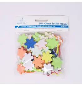 STICKER FOAM GLITTER FLOWERS 18 GRAMS - Approx. 63pcs