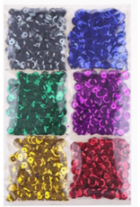 SEQUINS ASSORTMENT -ASSORTED COLORS 7MM 24 GRAMS