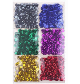 SEQUINS ASSORTMENT -ASSORTED COLORS 7MM 24 GRAMS