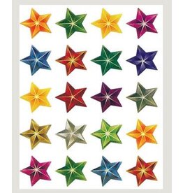 STICKER FACETED STAR 1" ASSORTED COLOR 10 SHEETS