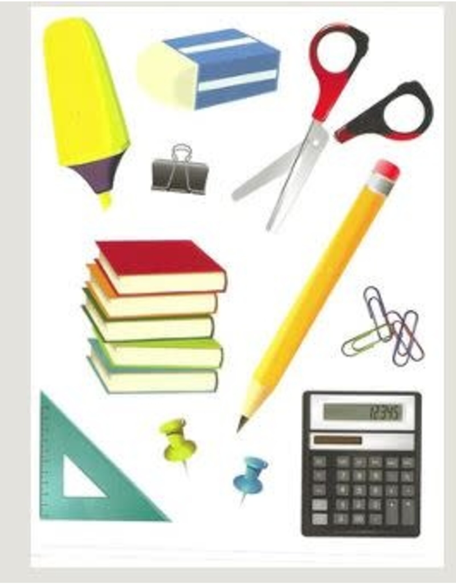 STICKER SCHOOL SUPPLIES 10 SHEETS