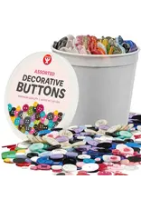 BUTTONS - BUCKET OF ASSORTED 12OZ