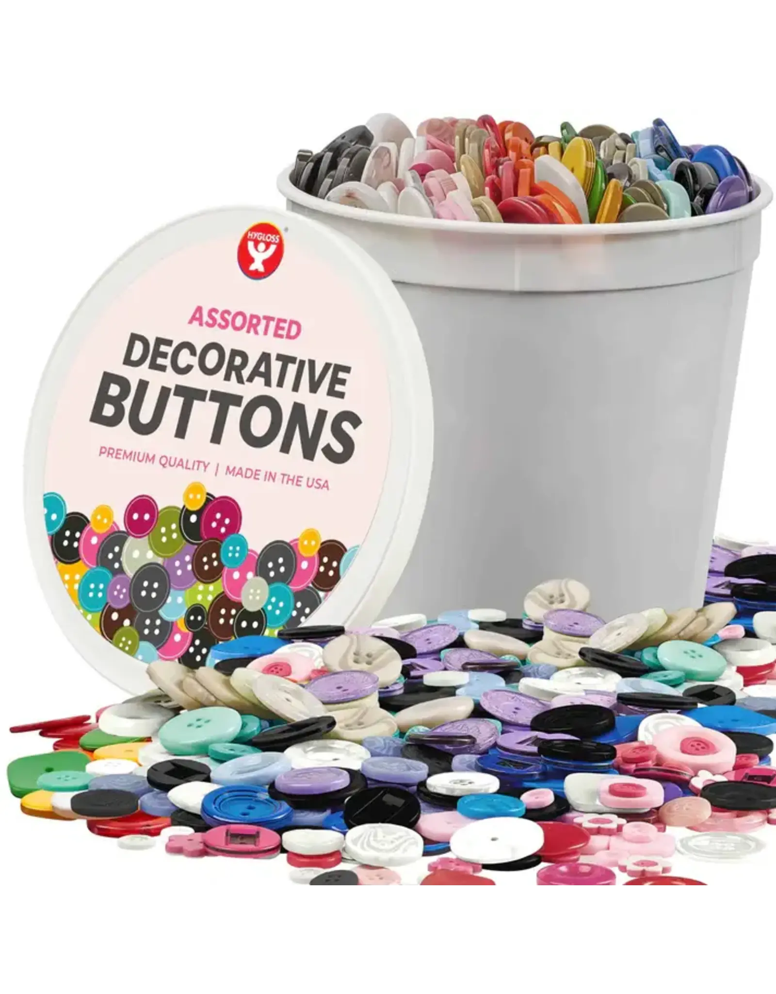 BUTTONS - BUCKET OF ASSORTED 12OZ