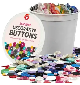 BUTTONS - BUCKET OF ASSORTED 12OZ