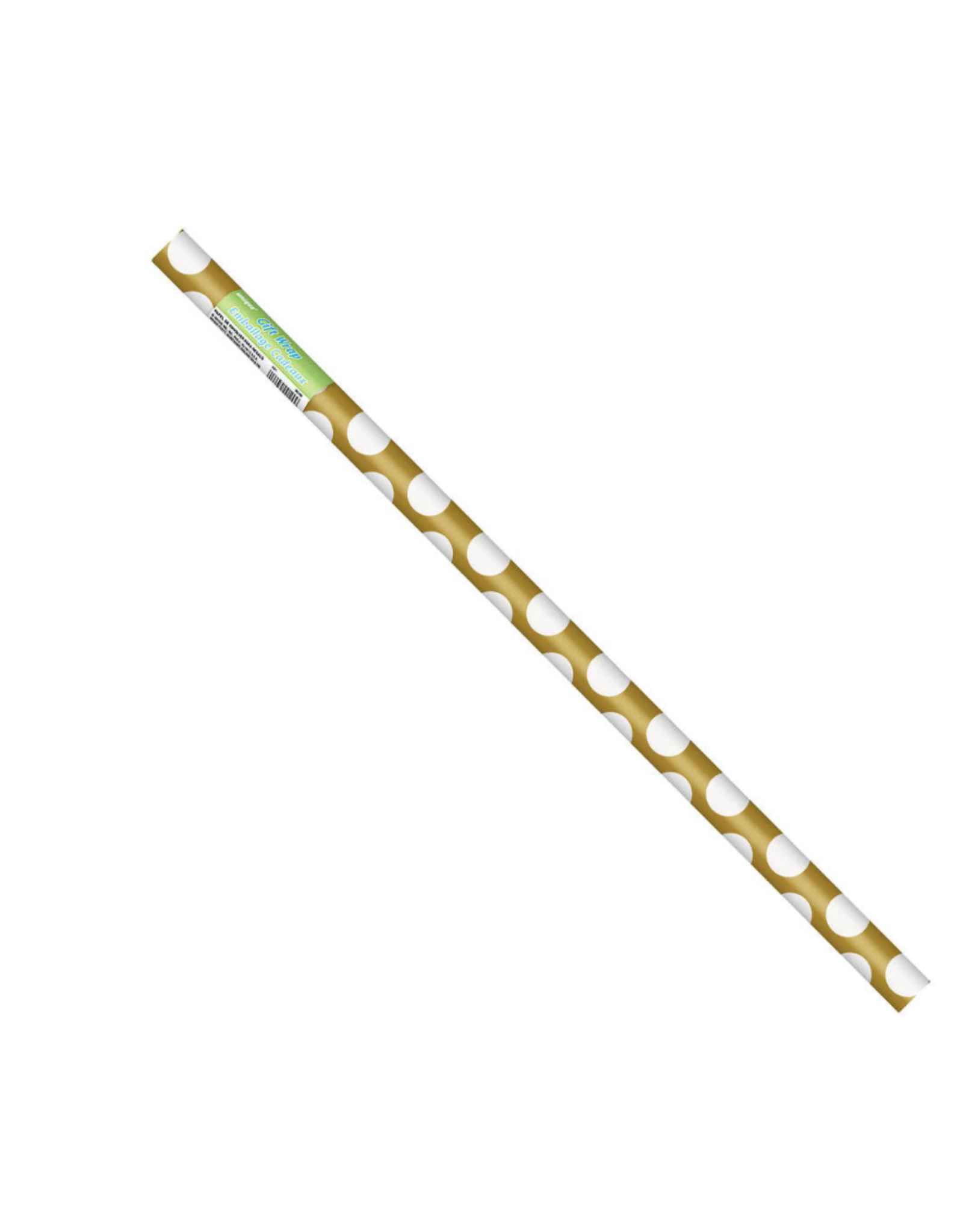 Unique GIFT WRAPPING PAPER:   METALLIC GOLD DOTS 30' X 5FT