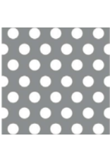 GIFT WRAP:   METALLIC SILVER DOTS 30' X 5FT