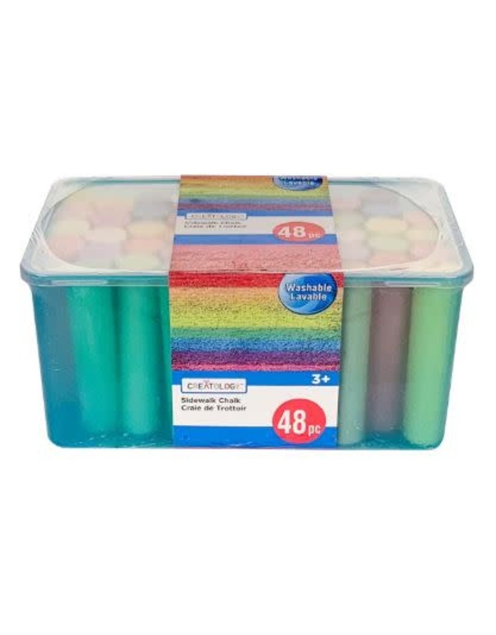 JUMBO WASHABLE  SIDEWALK CHALK BUCKET - 48 PACK