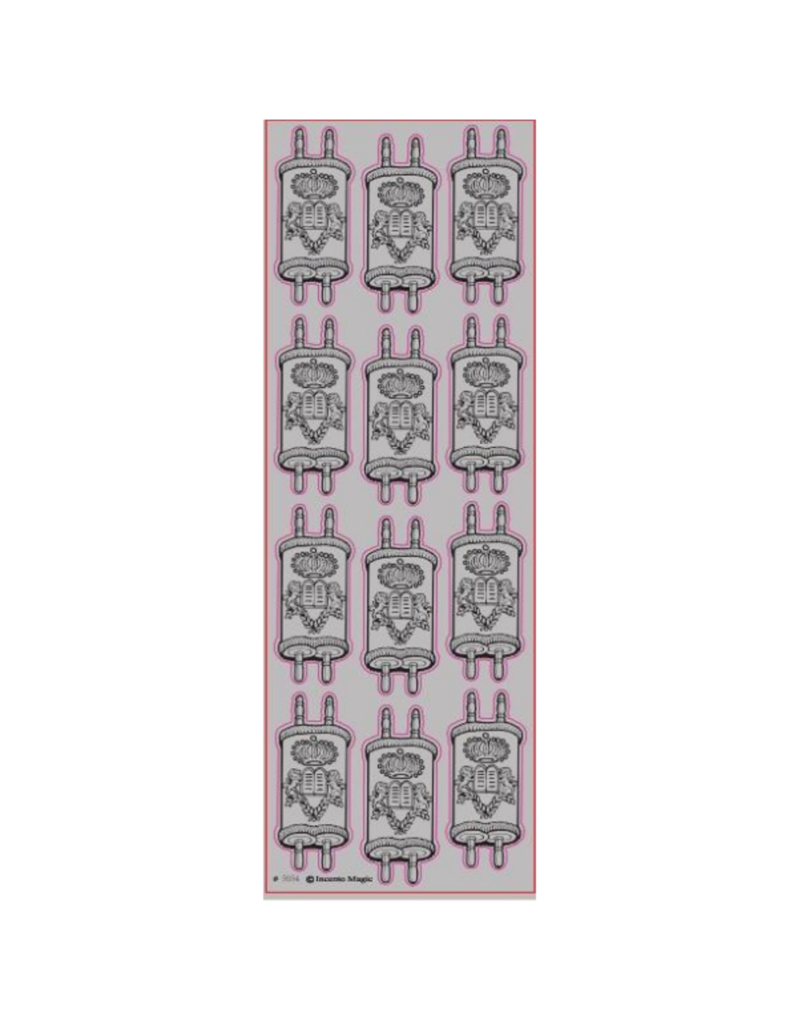 STICKERS: DIE CUT TORAH SILVER 3 ACROSS - 6 SHEETS