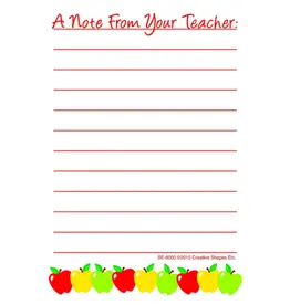NOTEPAD  3.5 X 5 "A NOTE FROM YOUR TEACHER" 35 SHEETS