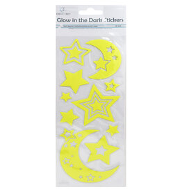 GLOW IN THE DARK STARS AND MOON STICKERS - 10 PACK