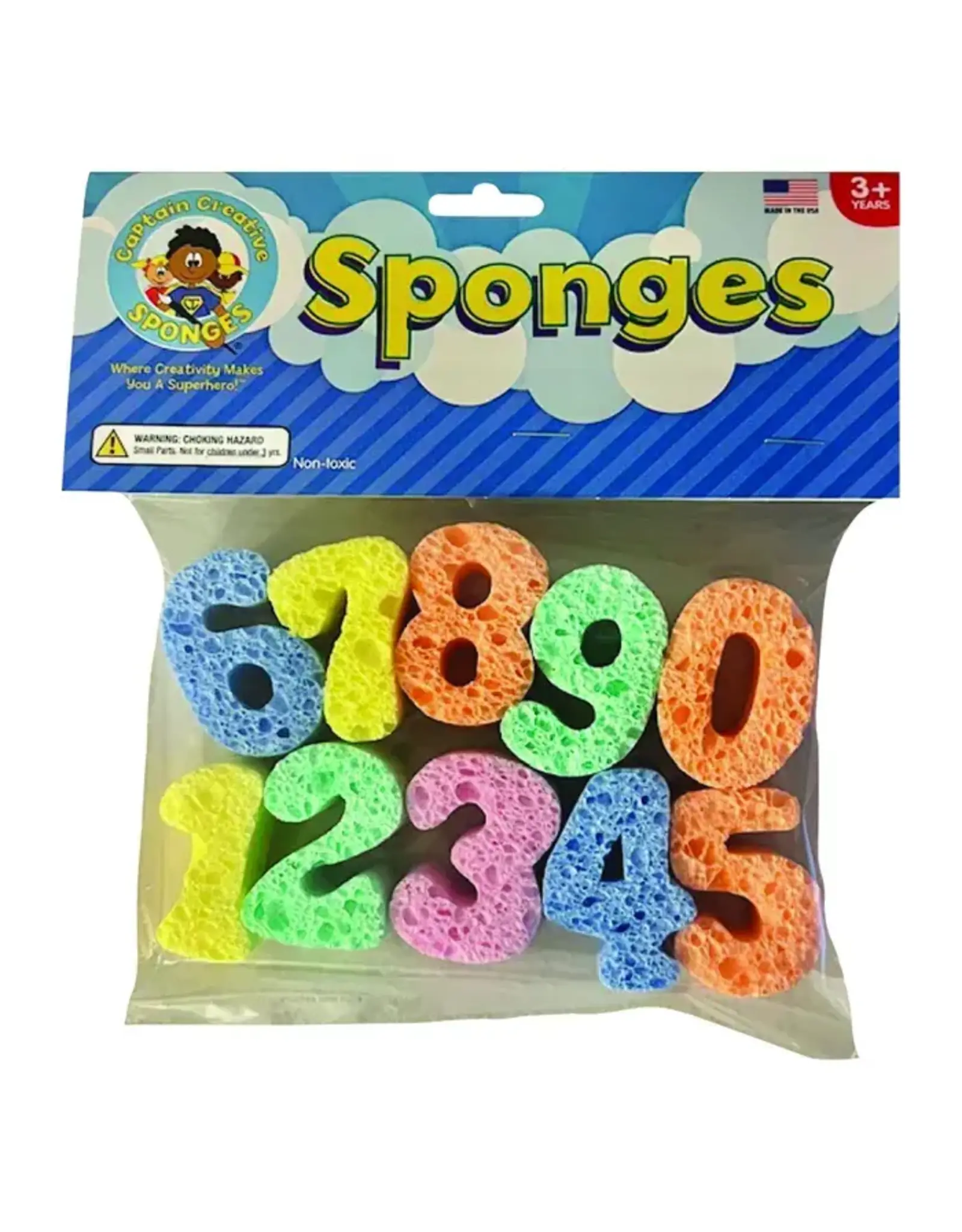 CAPTAIN CREATIVE SUPER SPONGE SET NUMBERS  12PC