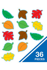 CUT OUTS: ASSORTED COLOR LEAVES 6"X5.7" - 36 PACK