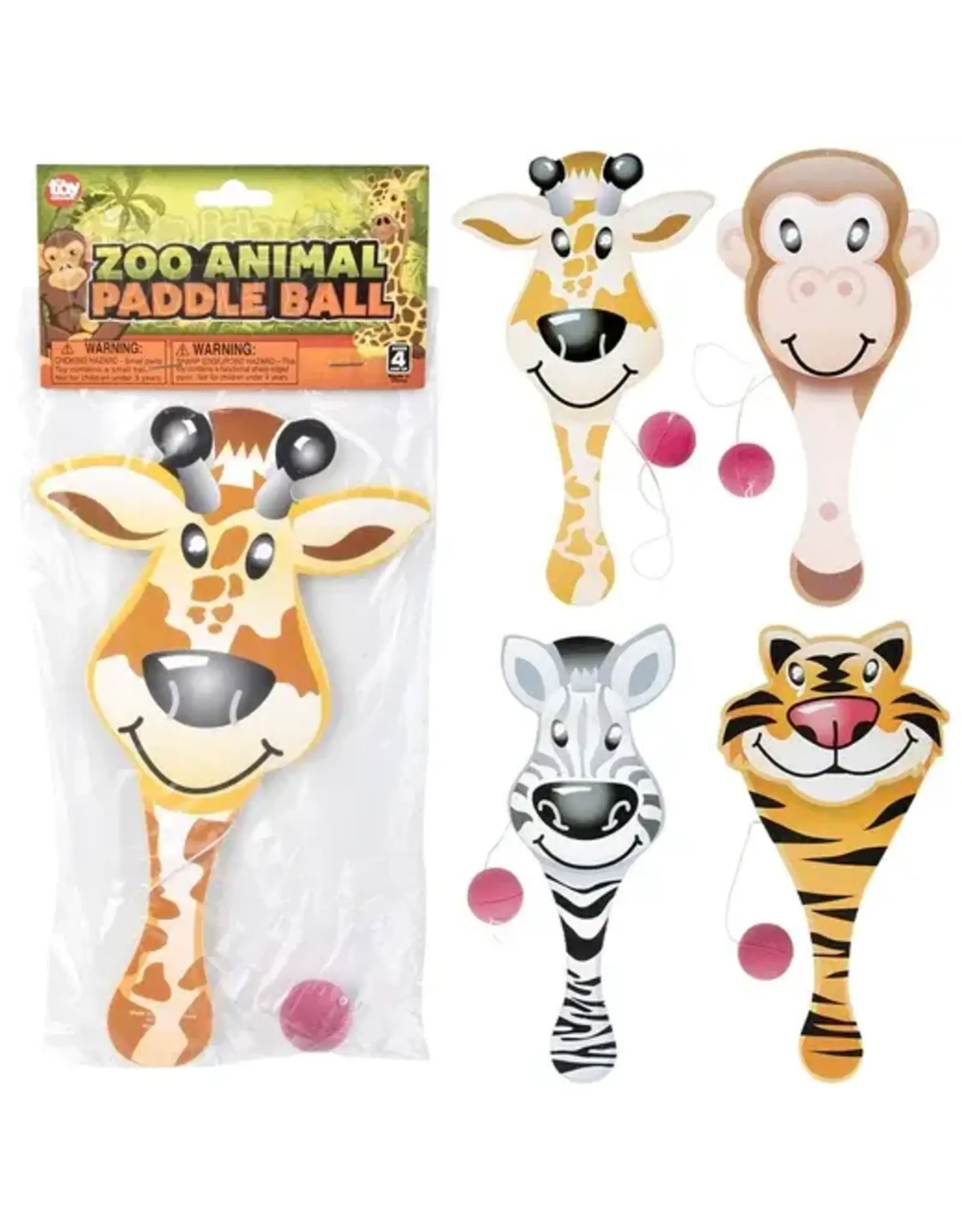 PADDLEBALL - 9" ZOO ANIMALS 12 PACK