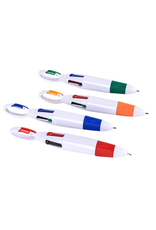 CARABINER SHUTTLE PENS 4/COLORS 12 PACK