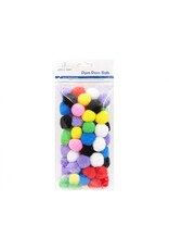 POM POMS: 1" ASSORTED COLORS 60 PACK
