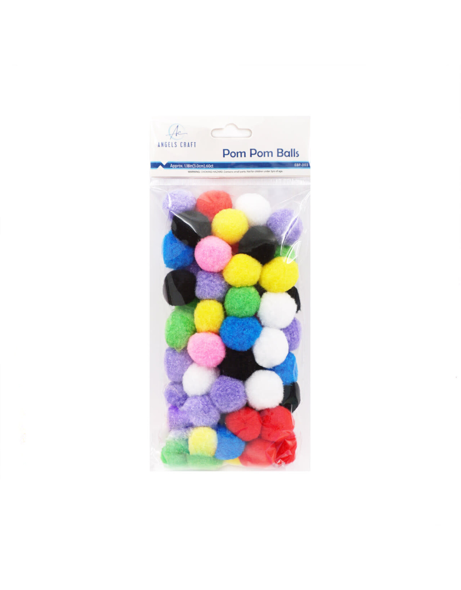 POM POMS: 1" ASSORTED COLORS 60 PACK