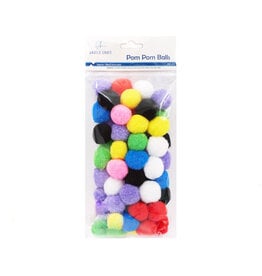 POM POMS: 1" ASSORTED COLORS 60 PACK