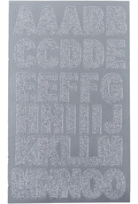 SILVER GLITTER ALPHABET & NUMBER STICKERS 1.38" - 64 STICKERS