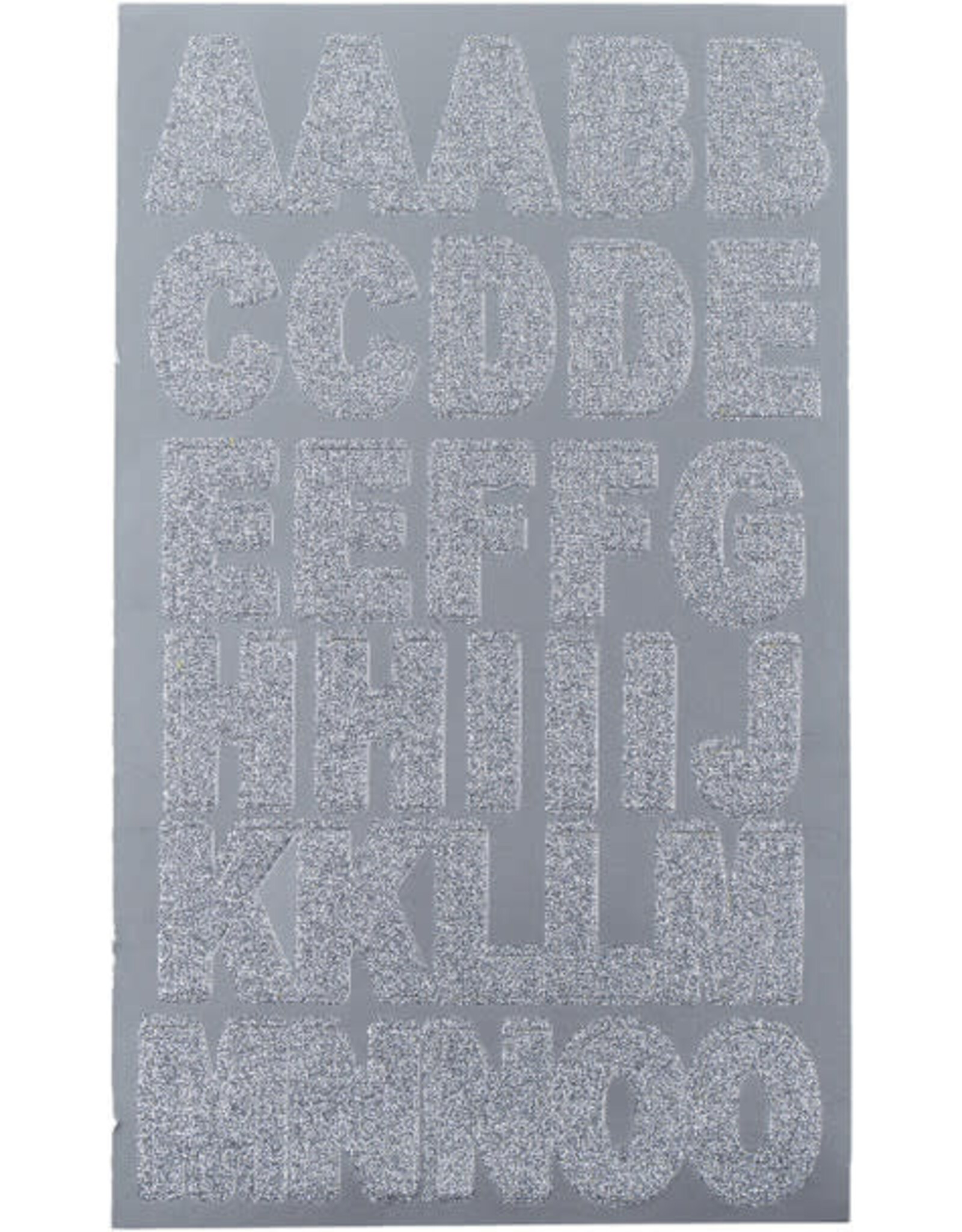 SILVER GLITTER ALPHABET & NUMBER STICKERS 1.38" - 64 STICKERS