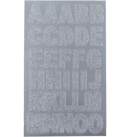SILVER GLITTER ALPHABET & NUMBER STICKERS 1.38" - 64 STICKERS
