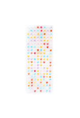 RHINESTONE STICKER HEARTS: ASSORTED COLORS 8MM - 176PACK