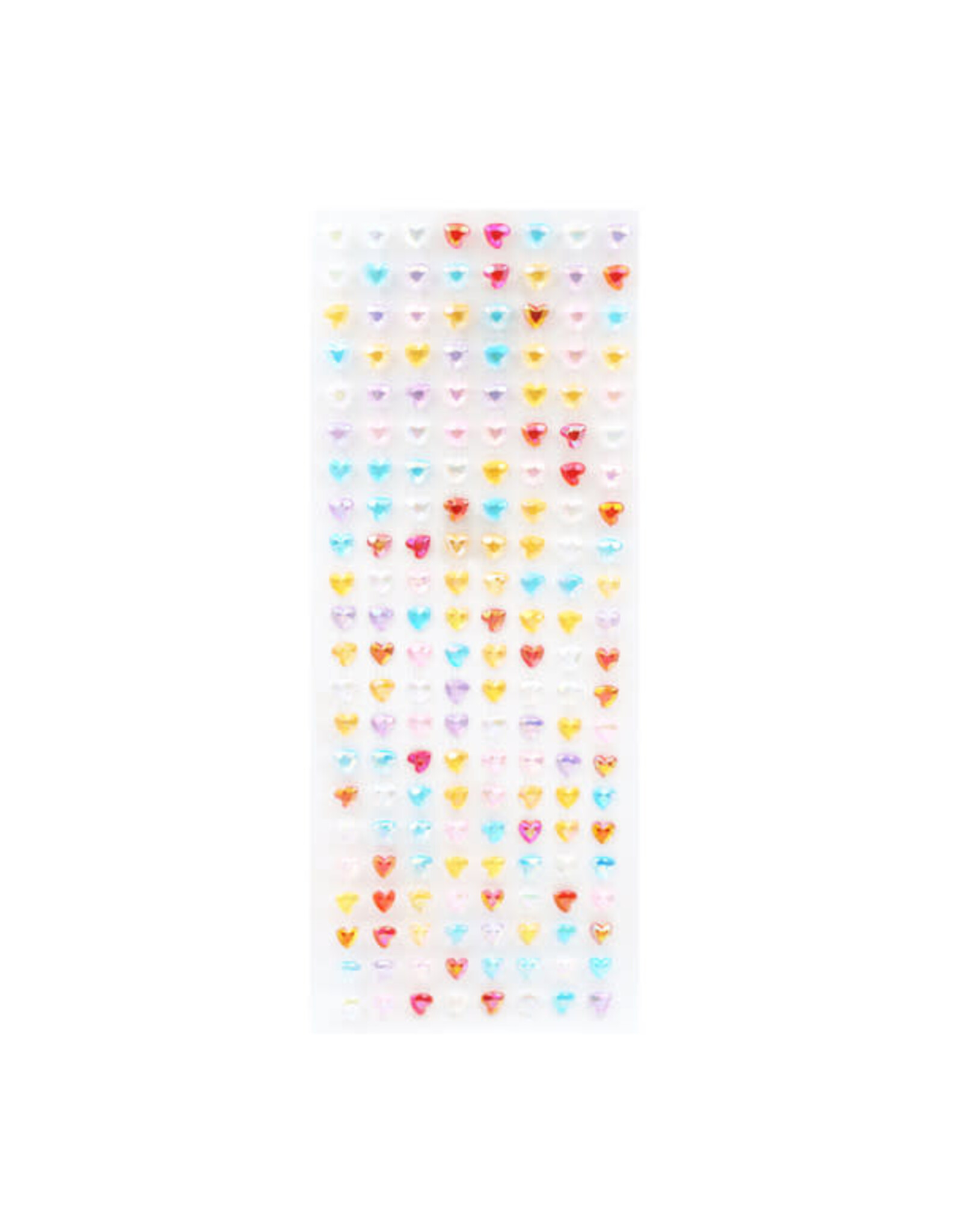 RHINESTONE STICKER HEARTS: ASSORTED COLORS 8MM - 176PACK