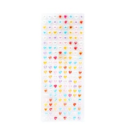RHINESTONE STICKER HEARTS: ASSORTED COLORS 8MM - 1176PACK