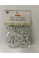 FELT LETTERS & NUMBERS 1" WHITE - ADHESIVE 80pc
