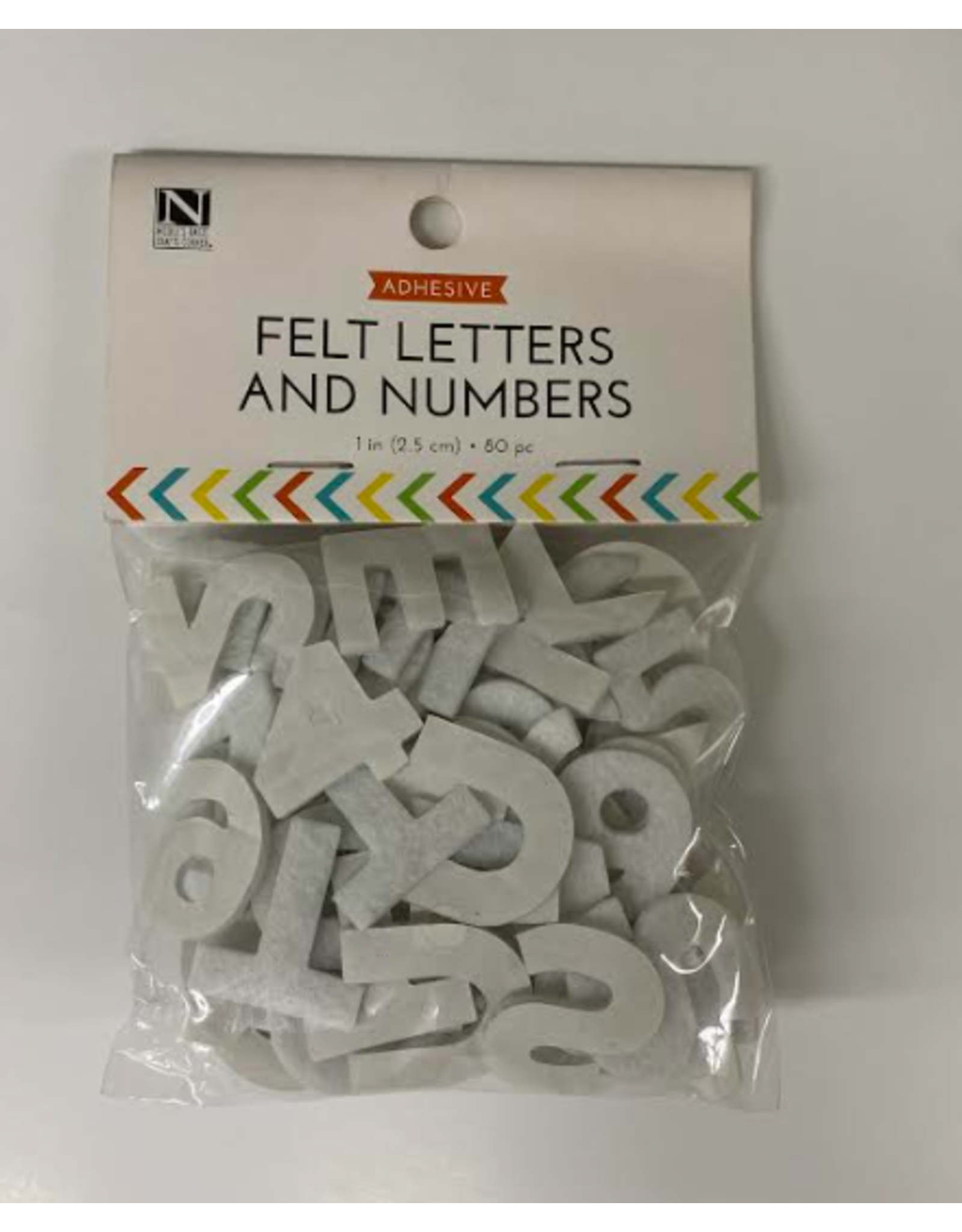 FELT LETTERS & NUMBERS 1" WHITE - ADHESIVE 80pc