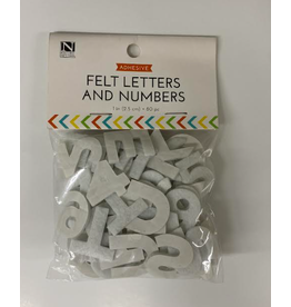 FELT LETTERS & NUMBERS 1" WHITE - ADHESIVE 80pc