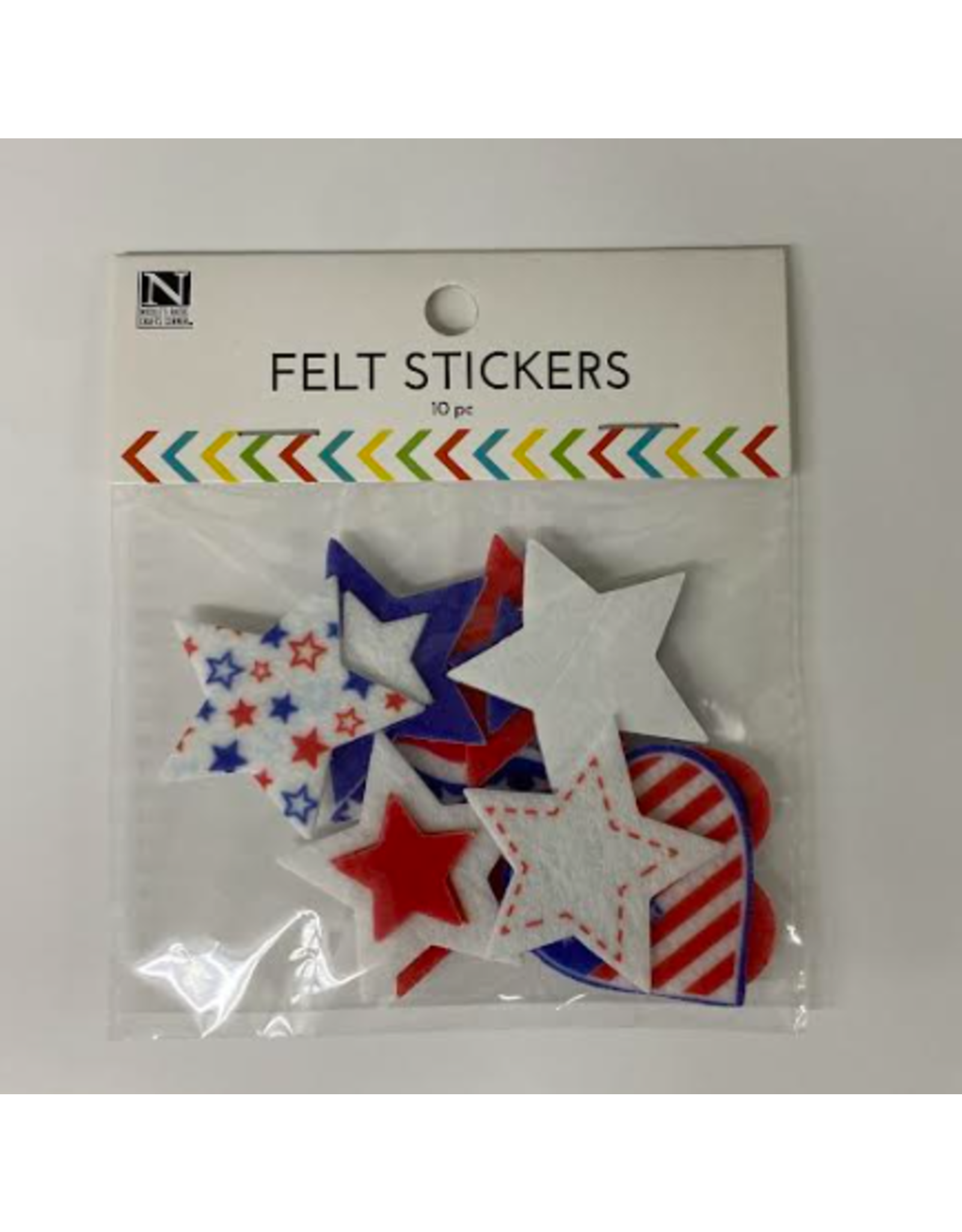 ADHESIVE -  FELT PATRIOTIC SHAPES 10pcs (stickers )