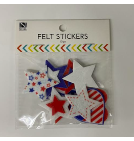 ADHESIVE -  FELT PATRIOTIC SHAPES 10pcs (stickers )