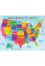 CHARTLET: UNITED STATES MAP-STATES AND CAPITALS 17"X22"