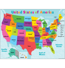 CHARTLET: UNITED STATES MAP-STATES AND CAPITALS 17"X22"