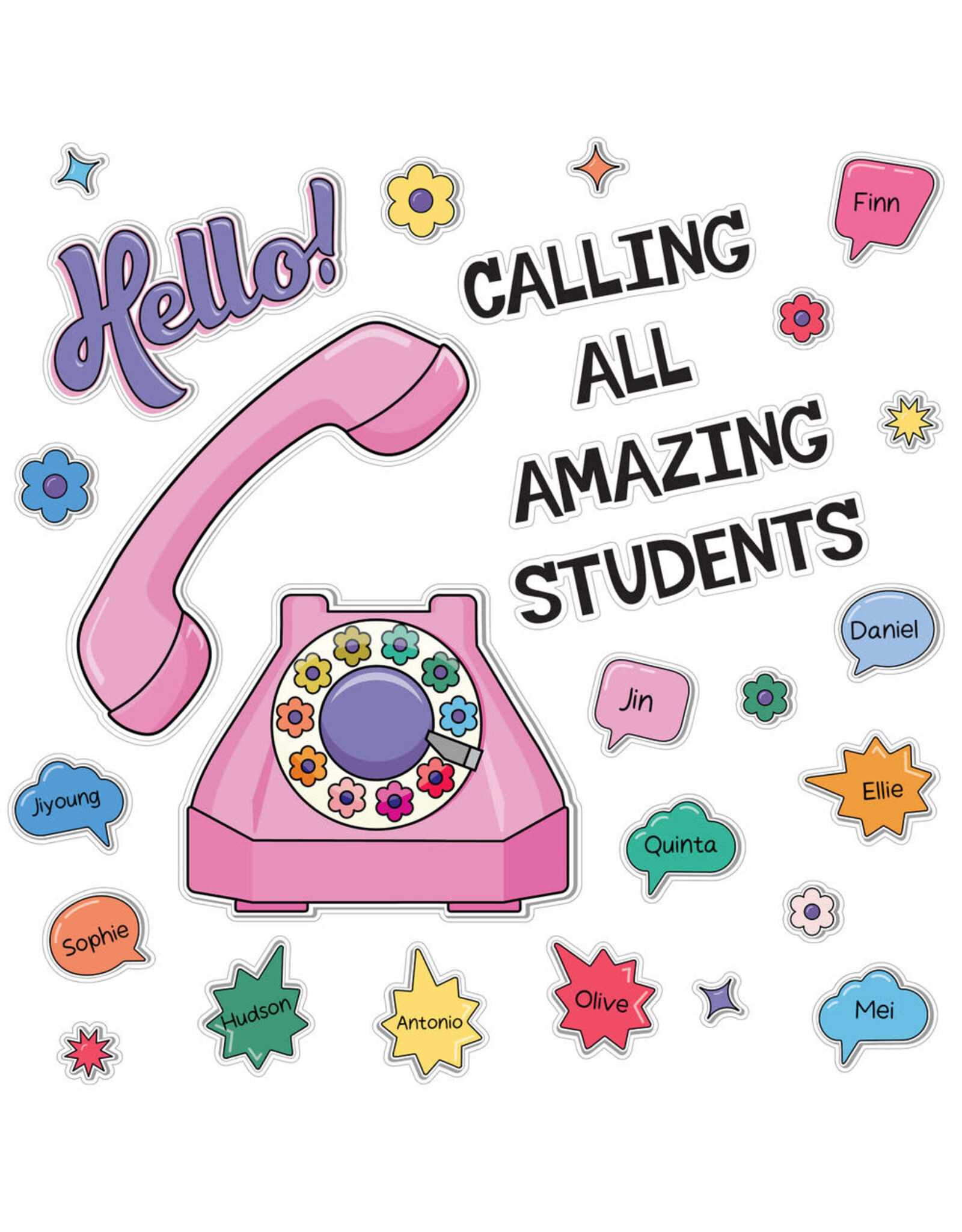 BULLETIN BOARD SET: HELLO CALLING ALL AMAZING STUDENTS