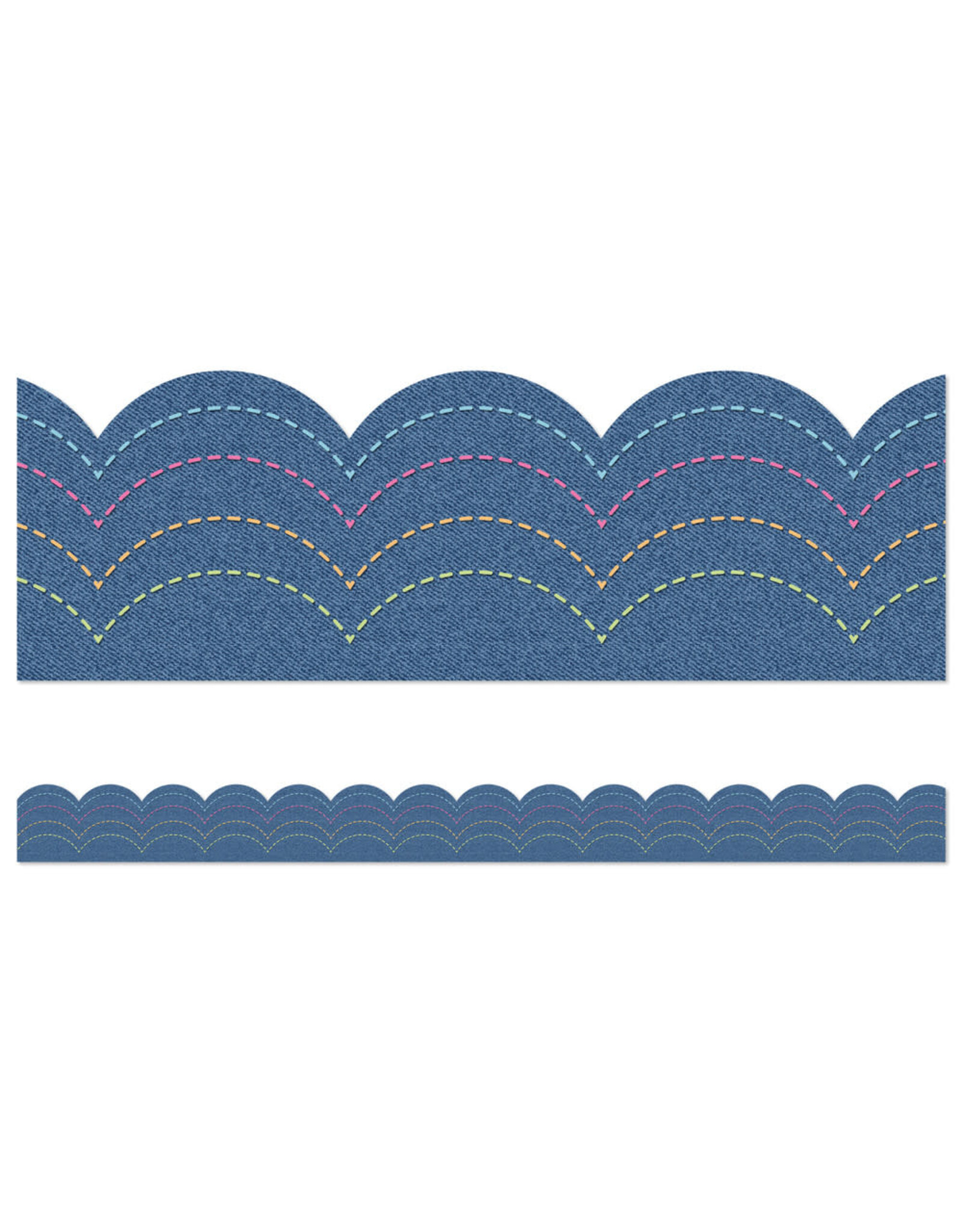 SCALLOPED BORDER: DENIM - 2 3/4"X39'