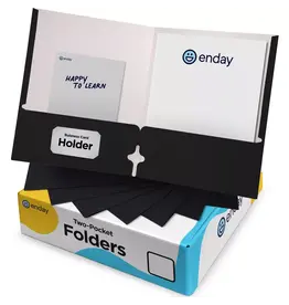 2 POCKET PAPER FOLDER - BLACK