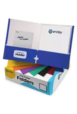 2 POCKET PAPER FOLDER - BLUE