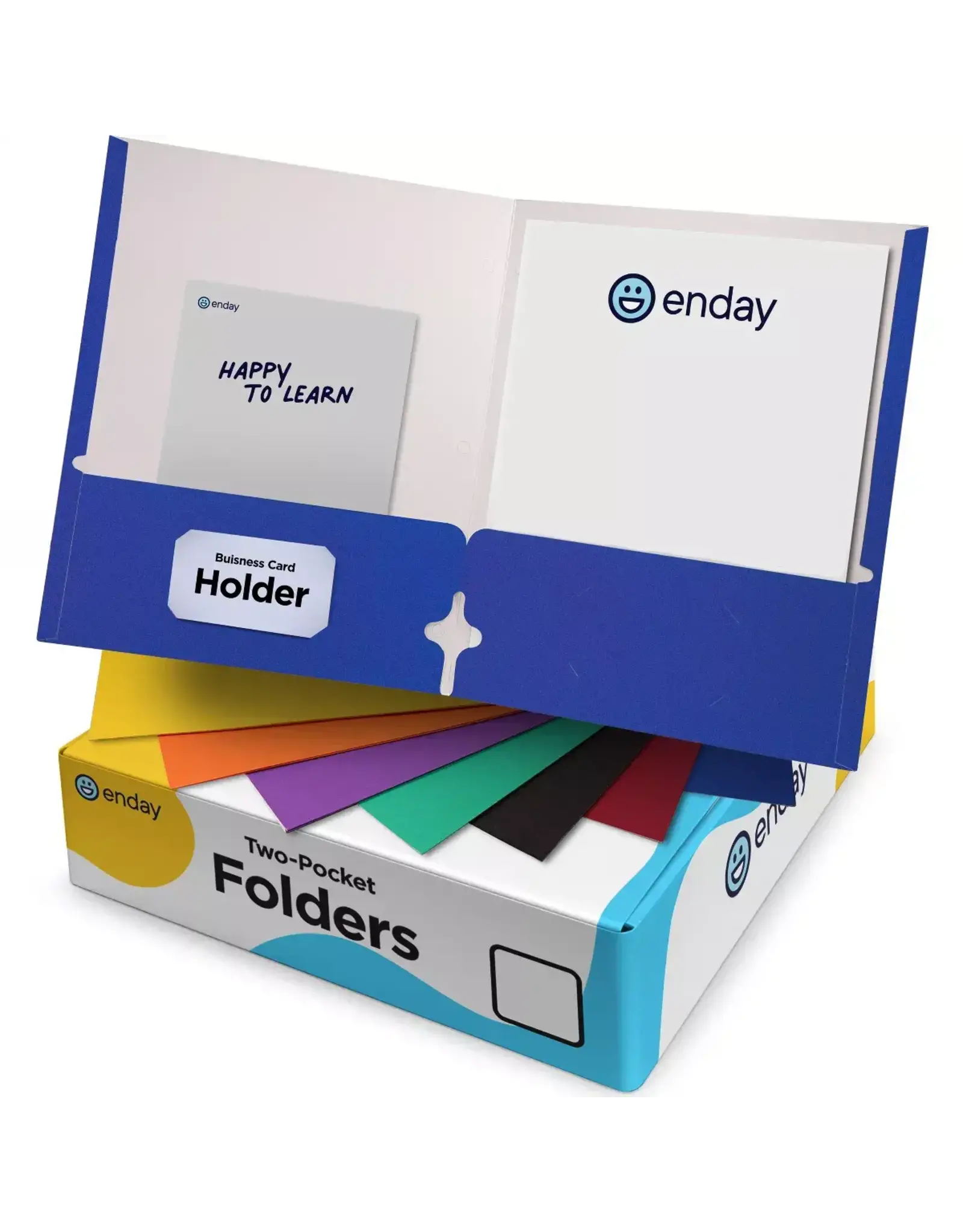 2 POCKET PAPER FOLDER - BLUE