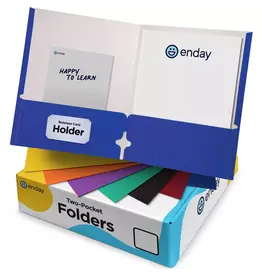 2 POCKET PAPER FOLDER - BLUE
