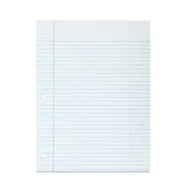 FILLER PAPER - 10.5"x8" -  College Ruled - 100 SHEETS