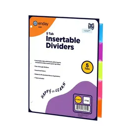 DIVIDERS 5-TAB PLASTIC WITH POCKETS
