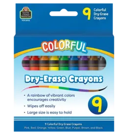 DRY ERASE CRAYONS 9 colors
