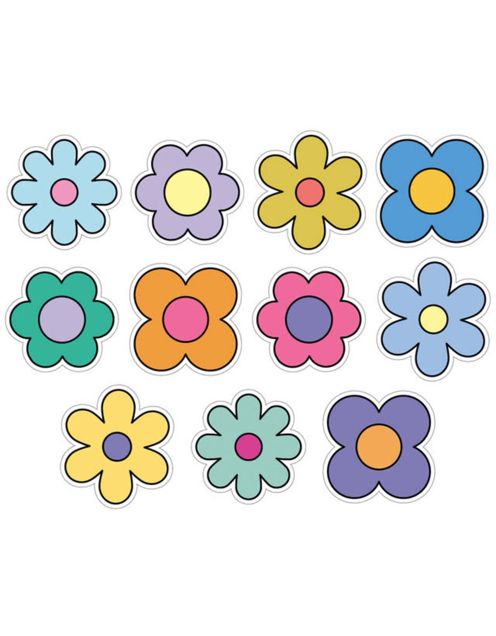Carson-Dellosa CUT OUTS: RETRO MIX FLOWERS 36 PIECES