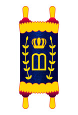 RANENU CUT OUT CLOSED TORAH WITH GLITTER 3"  20 PIECES