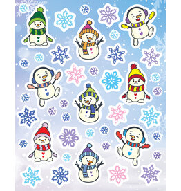 RANENU STICKER: SNOWMEN AND SNOWFLAKES - 6 SHEETS