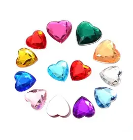 Heart Rhinestone Assorted Color 18mm 30PC
