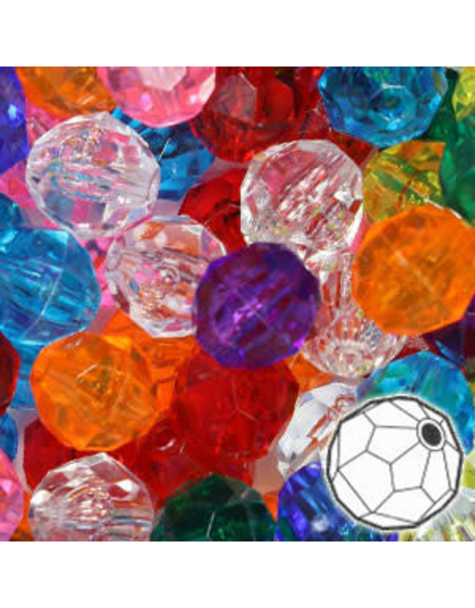 FACETED BEADS: 12MM  ASSORTED  360 PACK