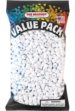 PONY BEADS: OPAQUE WHITE 6mmX9mm 900 PACK